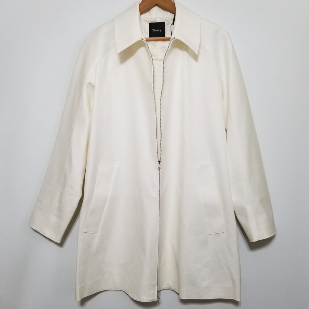 NWT Theory Women's Caban Double Cotton Coat Jacket in White Size S, M $695 - Picture 6 of 16